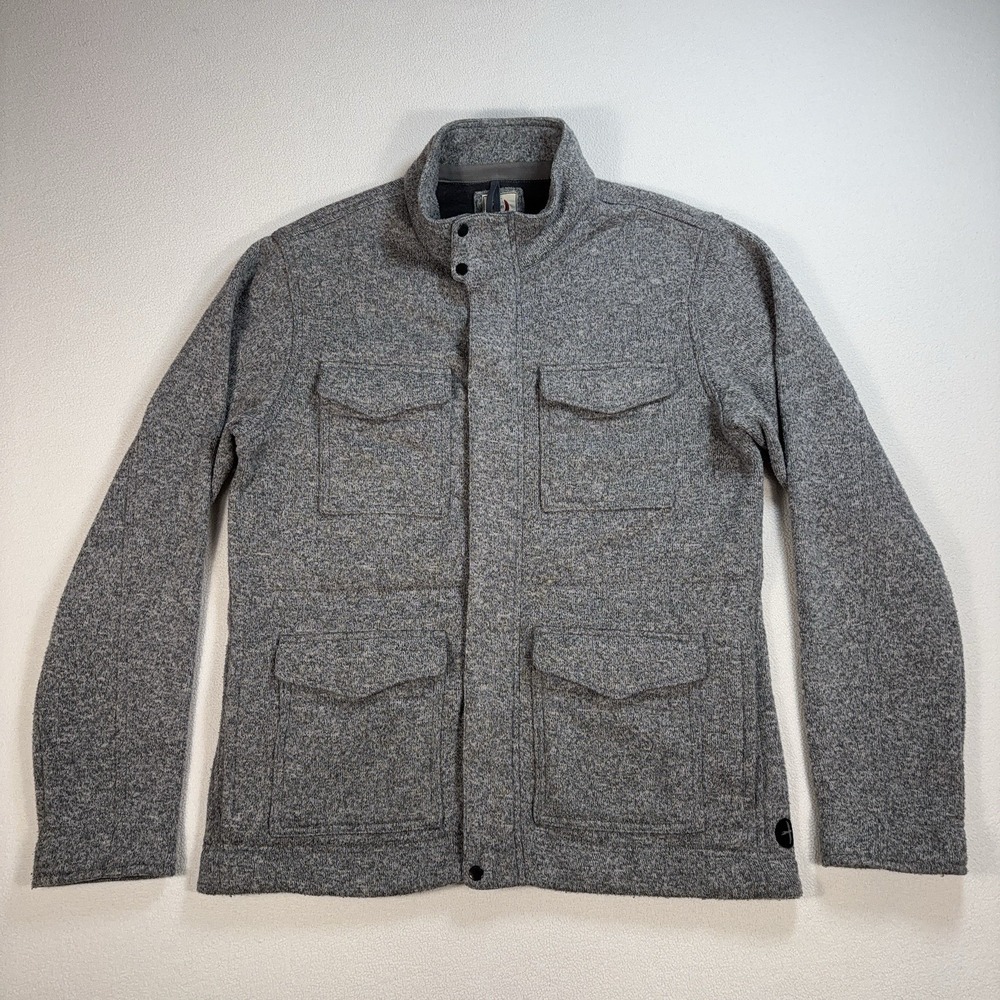 Relwen Midweight Fleece Full Zip Jacket Men's L Heathered Gray Polyester Pockets